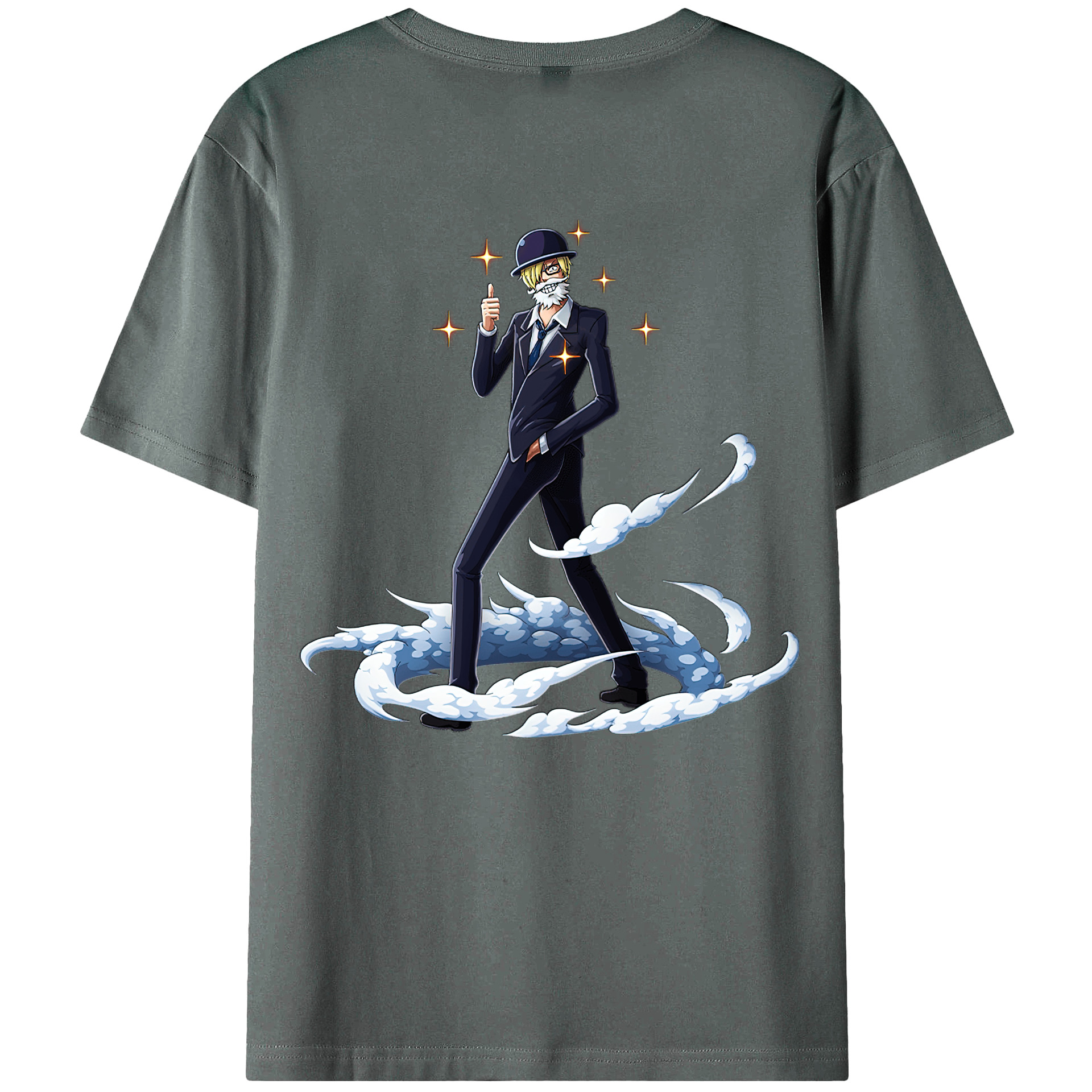 （画像用） ワンピース サンジ ONE PIECE Sanji 綿100％ メンズ半袖Tシャツ（バックプリント） 通気性
